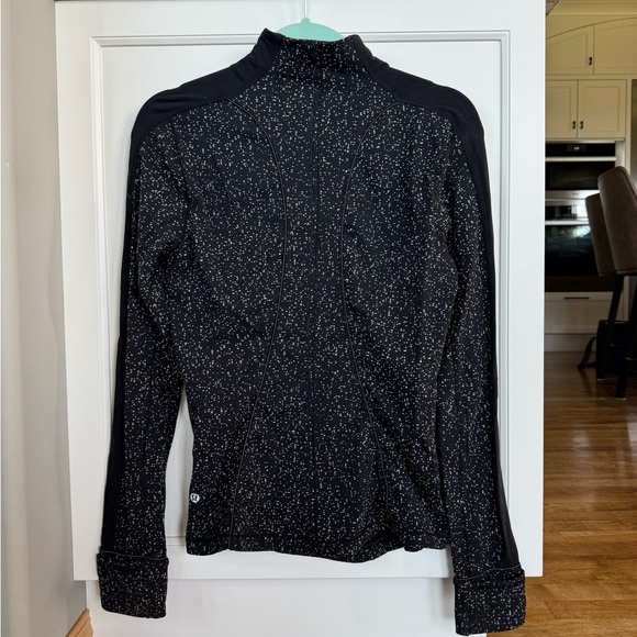 LULULEMON Run Briskly 1/2 Zip Pullover Black & White Rulu Size 8 - Picture 6 of 7